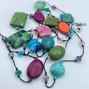 Premier Designs Multi-Stone & Crystal Long Necklace – Boho Chic